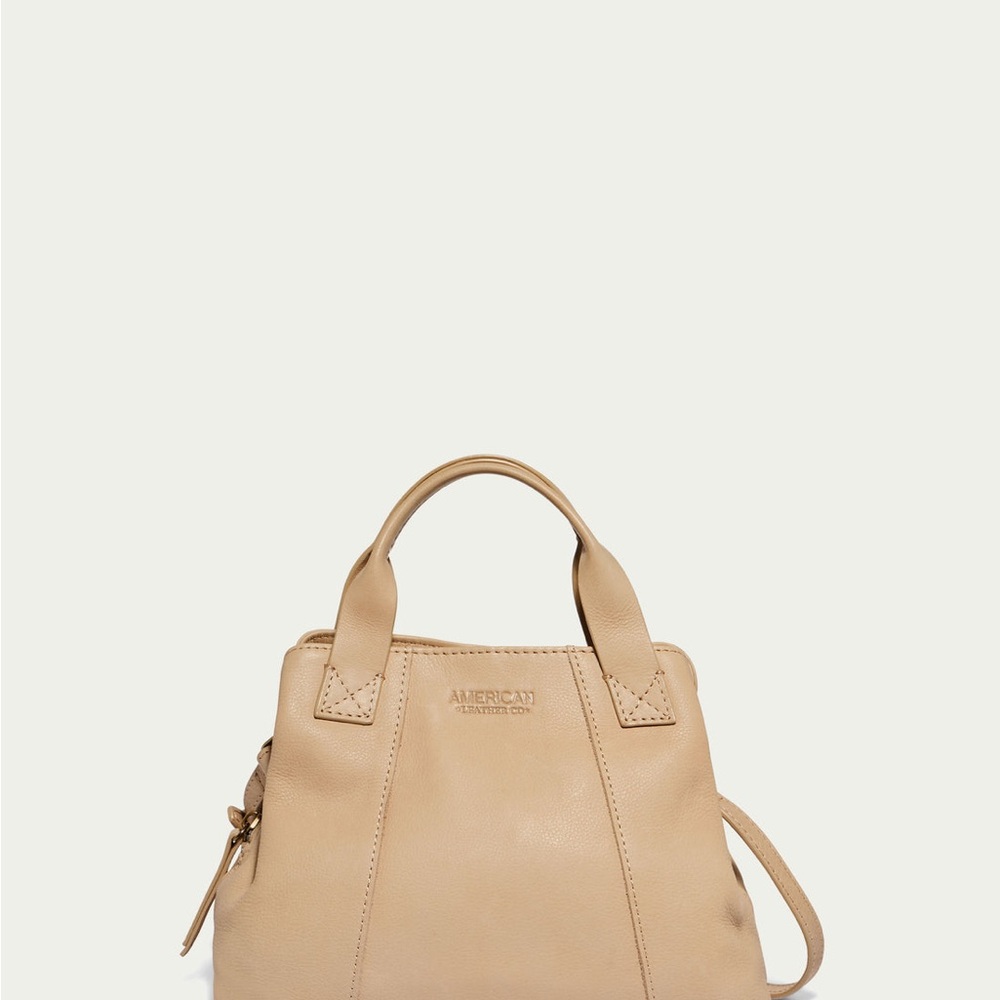 American Signature Co. Tan Leather Top-Handle Satchel
